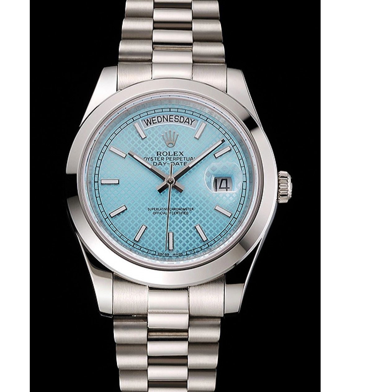 Affordable Swiss Bracelet Steel Blue Rolex Platinum Day Date 40 Stainless Ice And Dial Case 0220