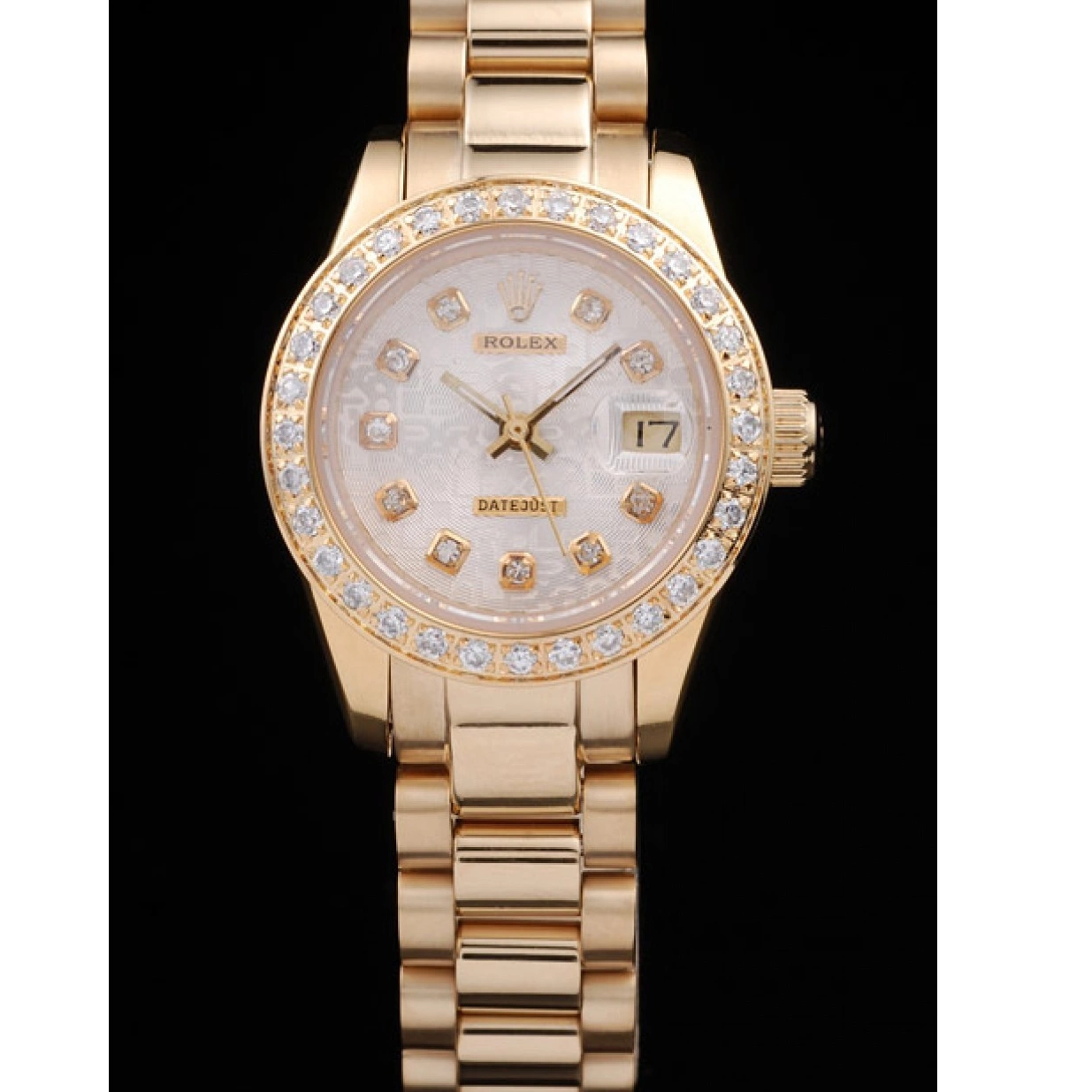 Affordable Plated Plated Diamond Gold Rolex 98076 Yellow 18k Stainless Datejust Steel 0223