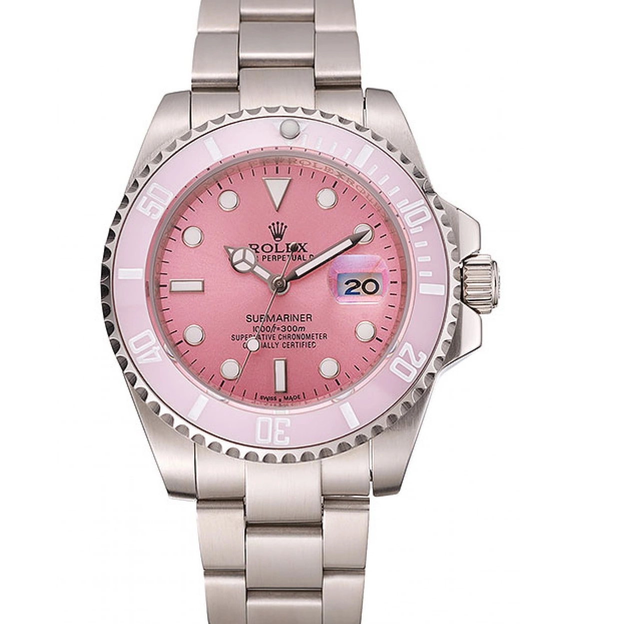 Affordable Dial Submariner Stainless Pink Rolex Steel Bezel Bracelet Pink 1453865 0208