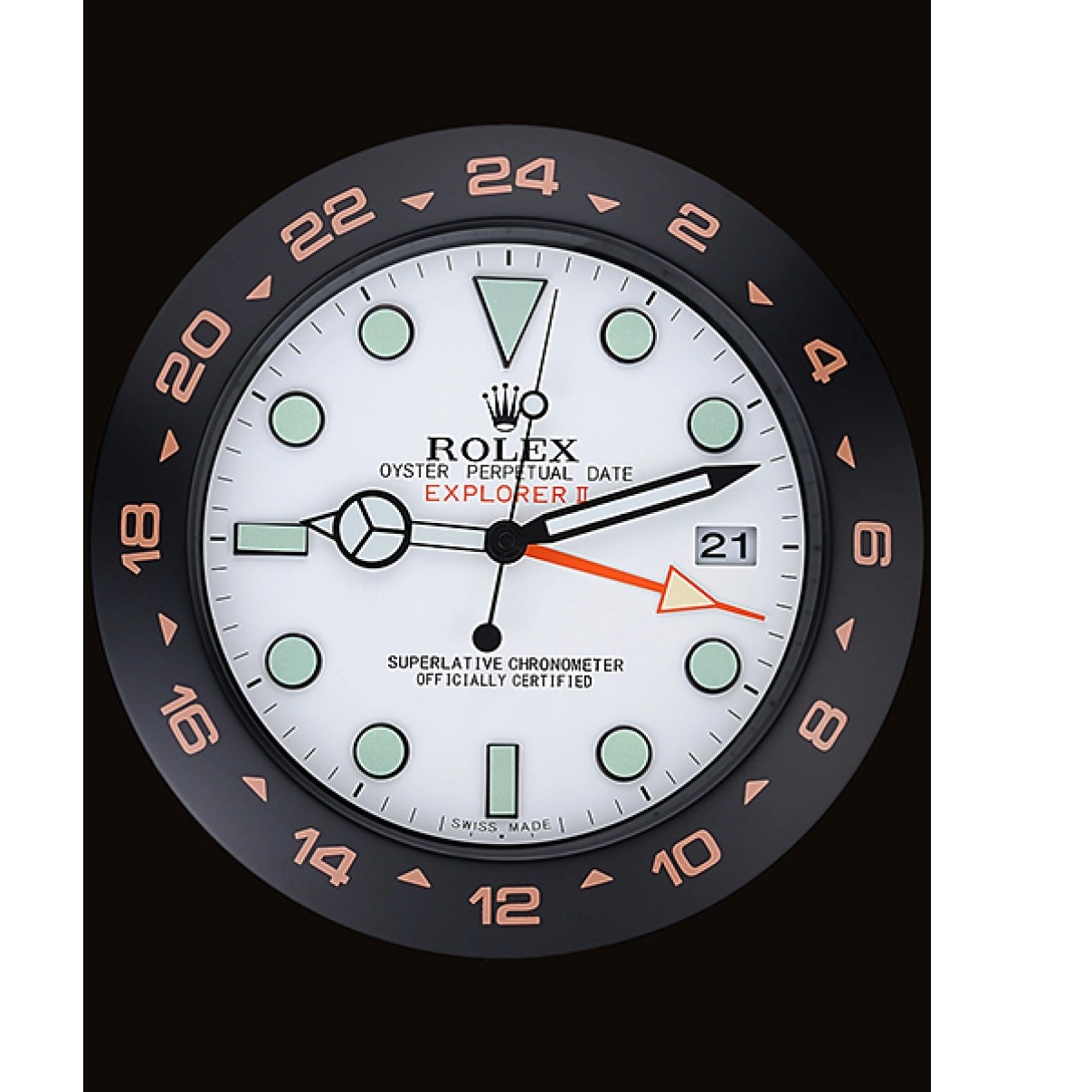 Affordable Clock II 622479 Wall Explorer Black-Orange Rolex 0216