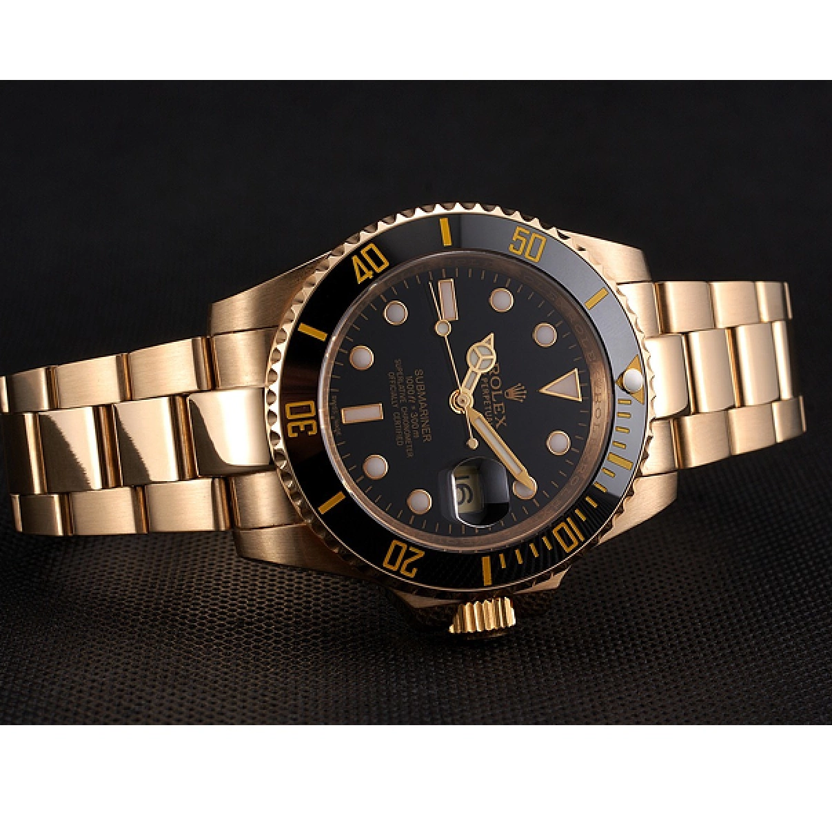 Affordable Bezel Bracelet Black Gold Yellow Black Rolex Swiss And Dial Submariner Case 0213