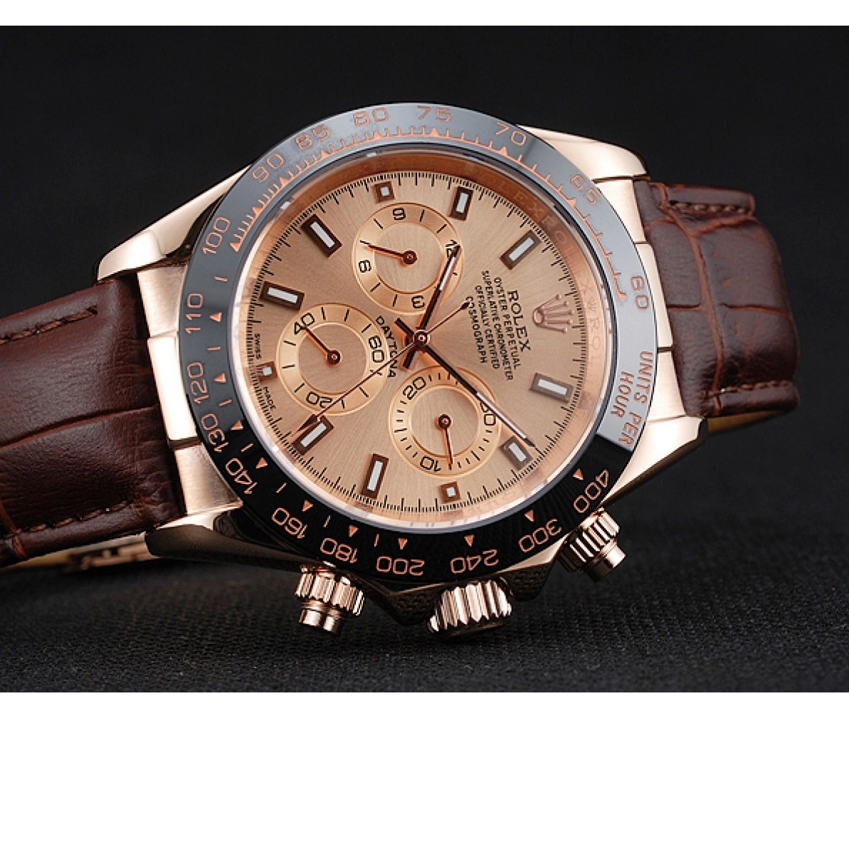 Cheap Leather Gold Brown 1454243 Bracelet Rose Brown Cosmograph Daytona Dial Rolex Case 0218