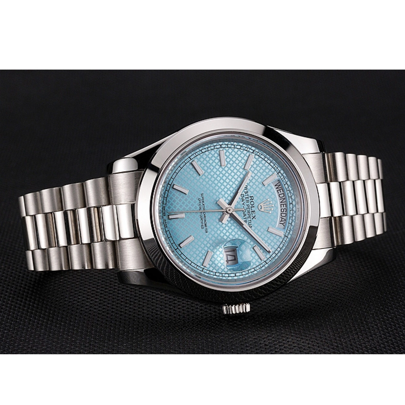 Affordable Swiss Bracelet Steel Blue Rolex Platinum Day Date 40 Stainless Ice And Dial Case 0220