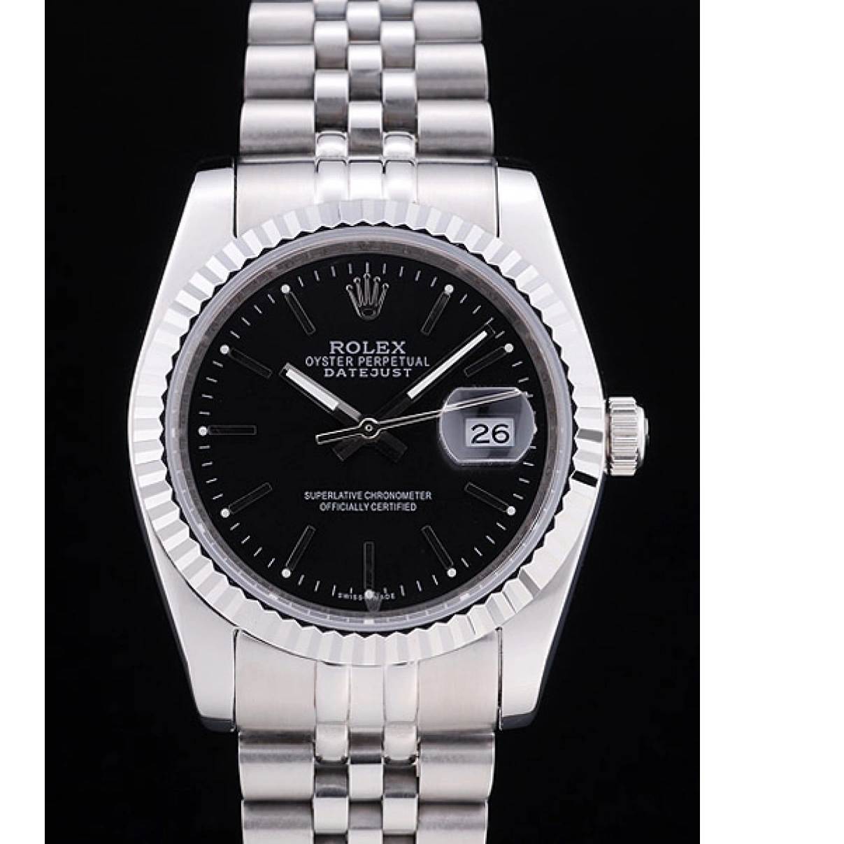 Cheap Dial Ribbed Diamonds Black Bezel Datejust Rolex 7456 0209