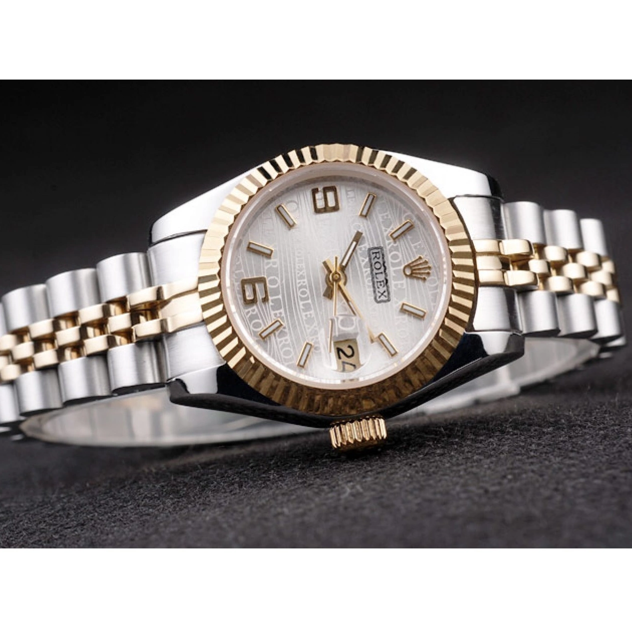 Affordable Gold Tone Steel Two Rolex Stainless Datejust Yellow 98079 Plated 0208