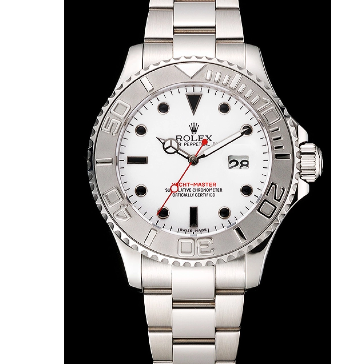 Affordable White Rolex Dial Case Yacht-Master And Steel Bracelet Stainless 0225