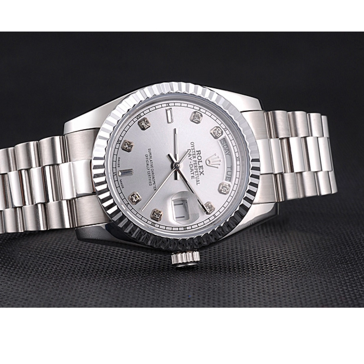 Affordable Steel Polished Day-Date Stainless Dial Rolex Silver 0226