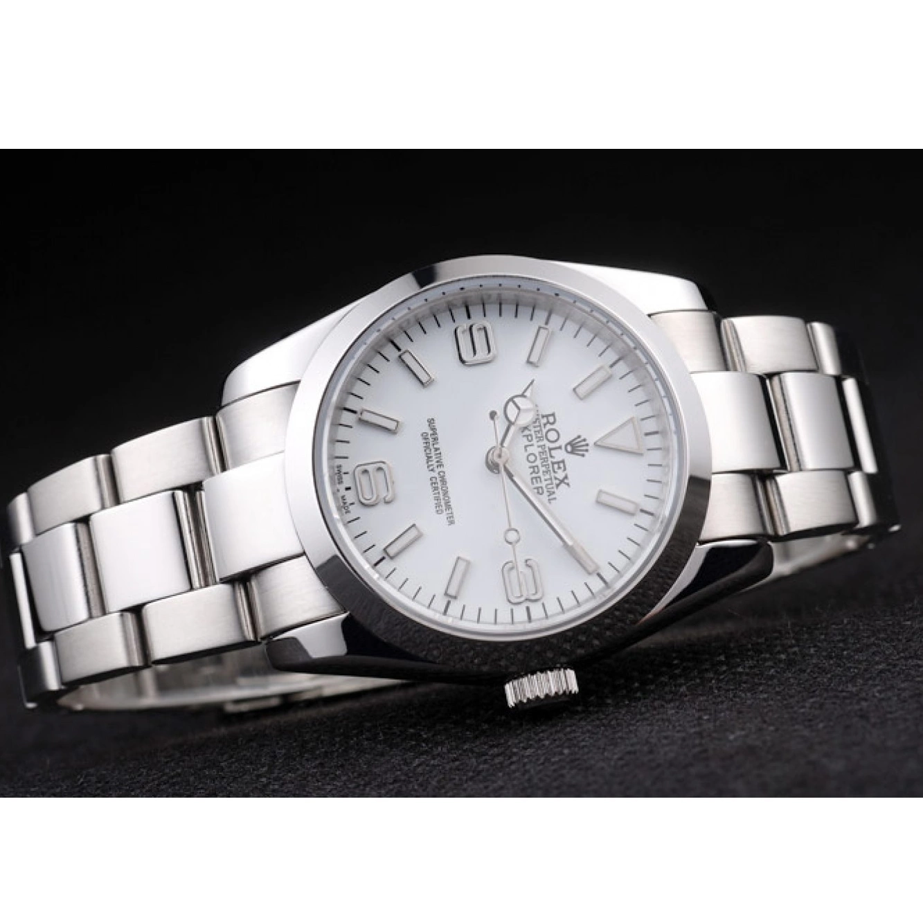 Affordable Steel Explorer Dial Polished 98086 Rolex Stainless White 0217