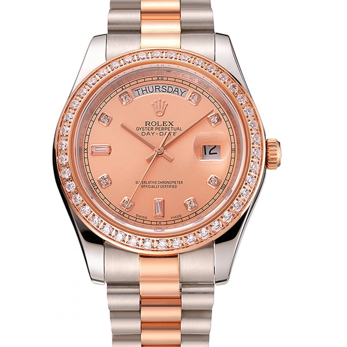 Cheap Diamonds Staineless Rose Gold 1454107 Swiss Day-Date Steel Bracelet Bezel Rolex And 0220