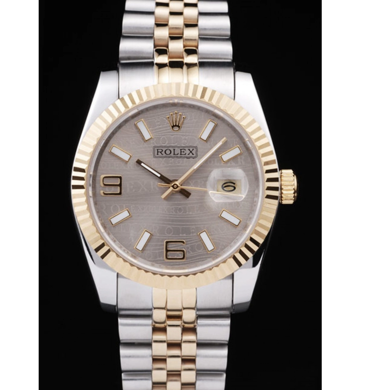 Affordable Rolex Plated Steel Dial Stainless Gold Tone Silver DateJust Two 98085 18k 0213