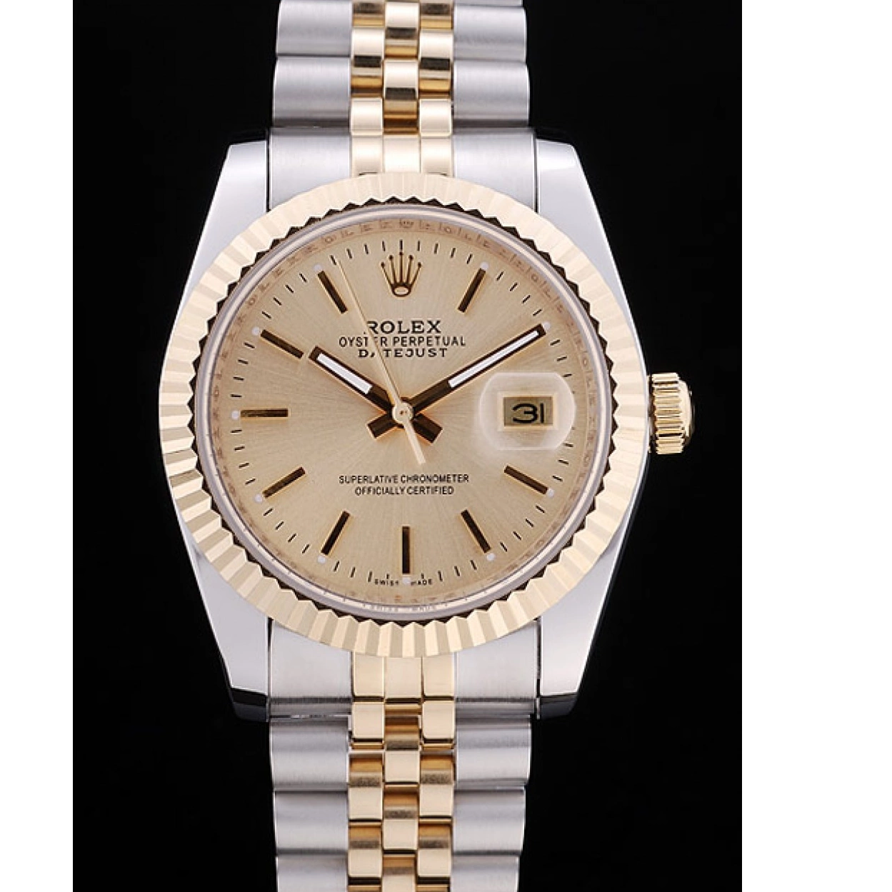 Affordable Gold Ribbed Datejust Dial Bezel 7450 Rolex 0214