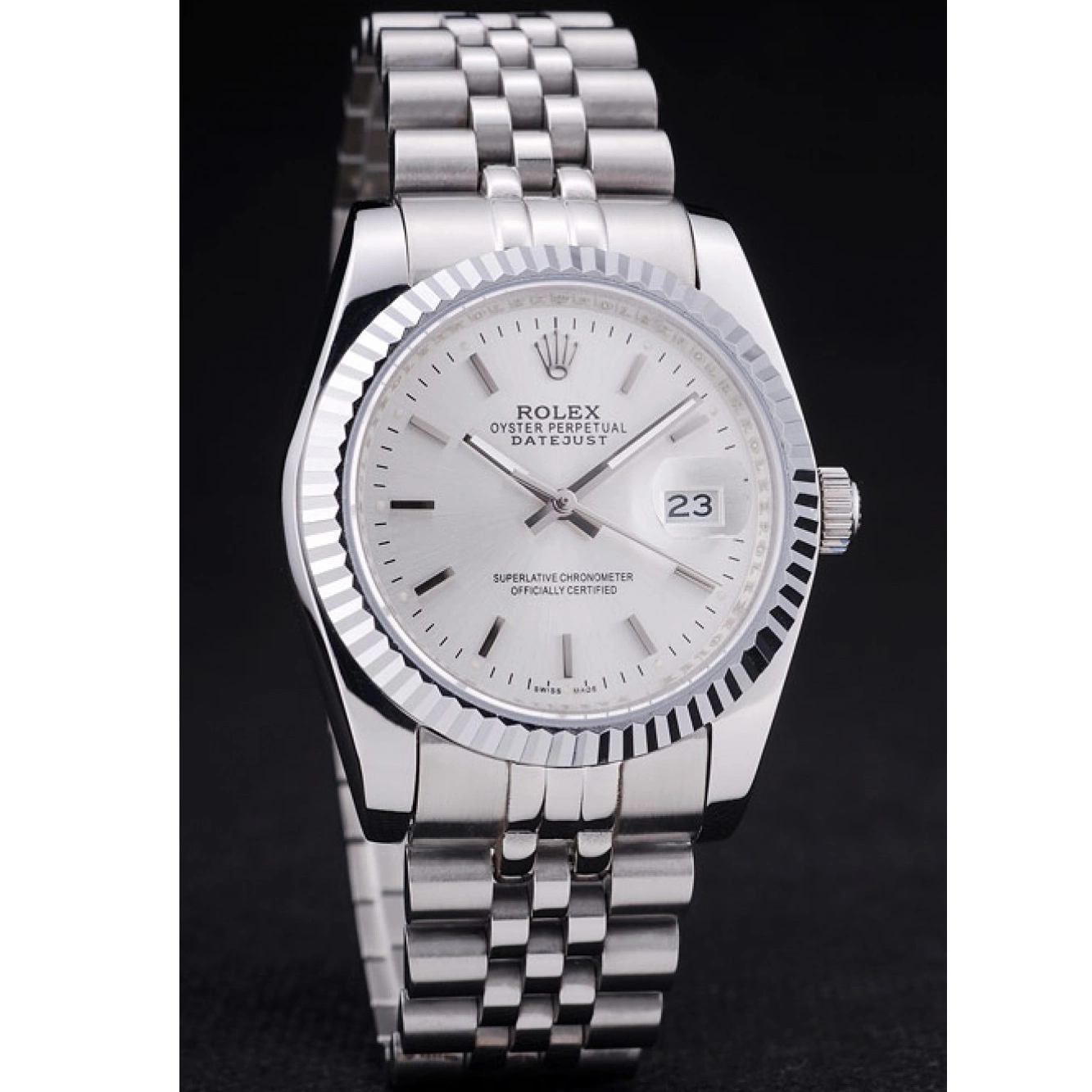 Cheap Datejust Bezel Rolex Silver 7457 Ribbed Dial 0225