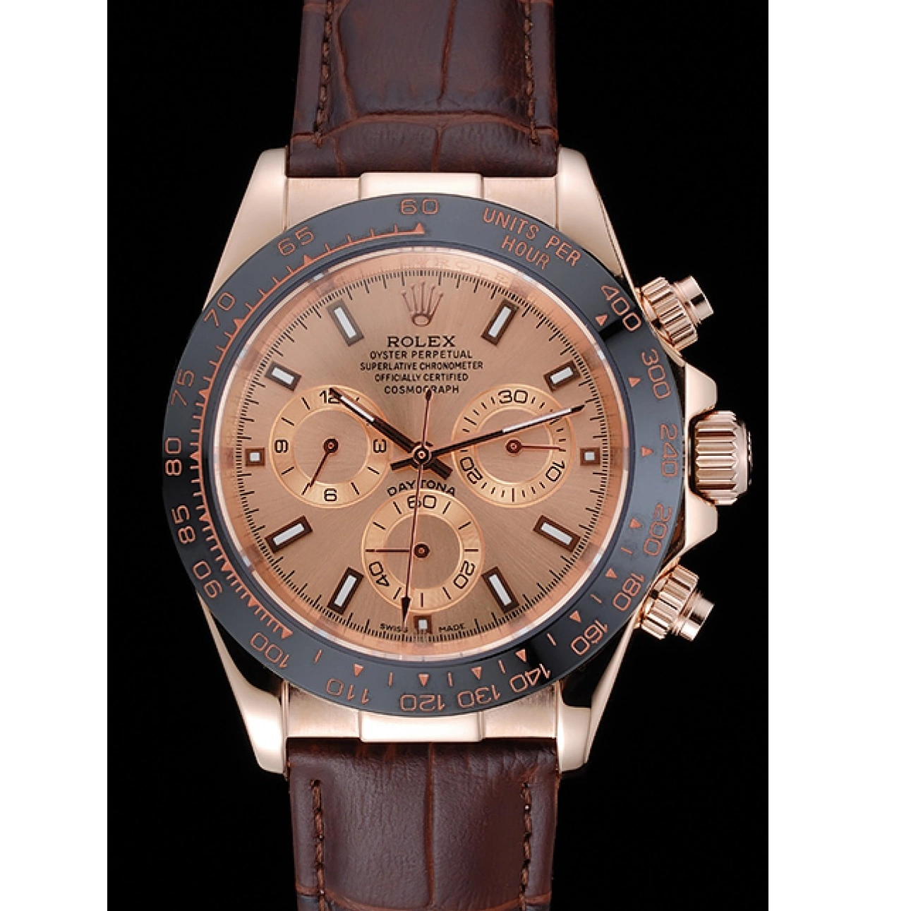 Cheap Leather Gold Brown 1454243 Bracelet Rose Brown Cosmograph Daytona Dial Rolex Case 0218