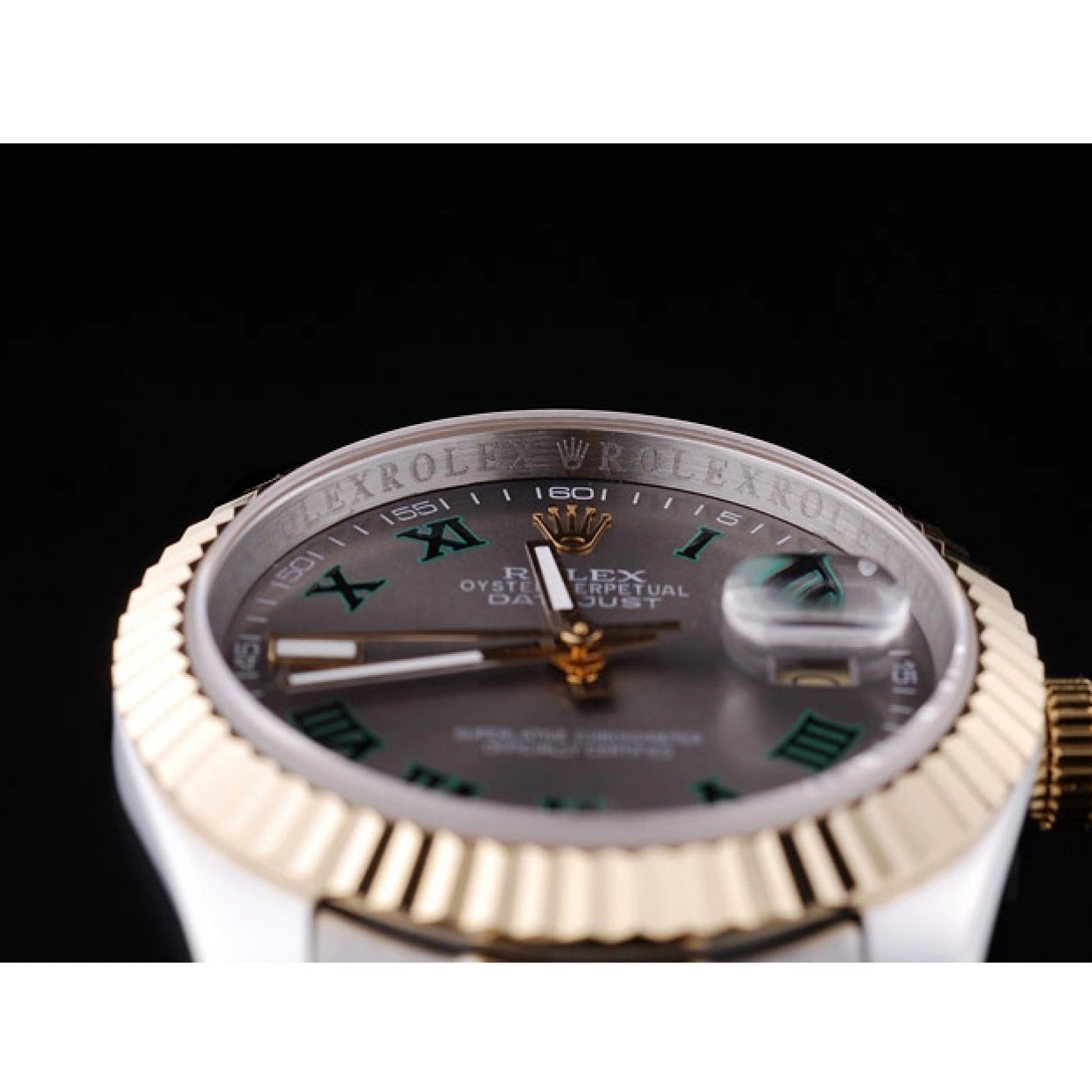 Affordable Bezel Datejust Rolex Dial 7460 Grey Ribbed 0214