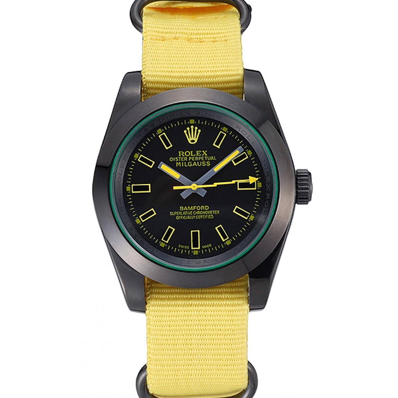 Affordable Milgauss 621999 Yellow Nylon Strap Rolex Bamford 0210