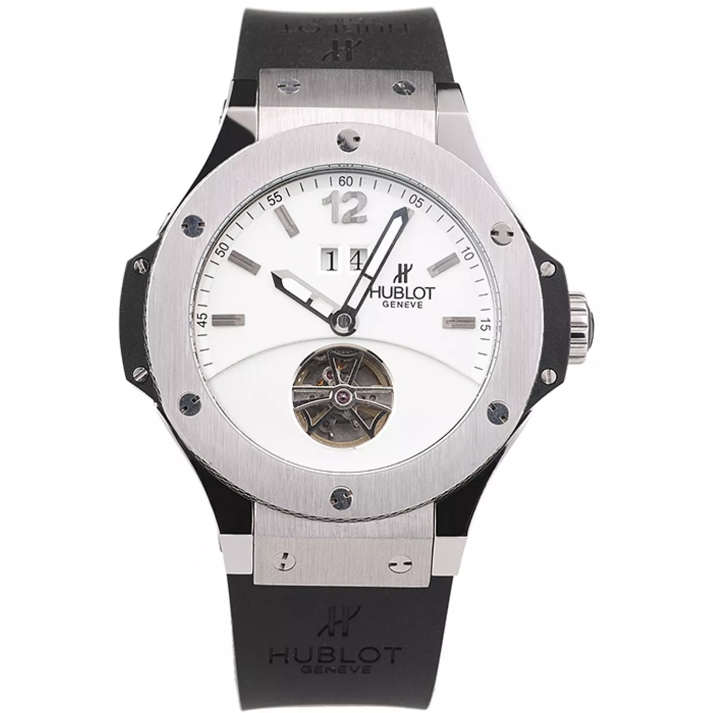 Cheap Hublot Big Bang Limited Edition White Dial Tourbillon Black Rubber Dial 1454190 0201