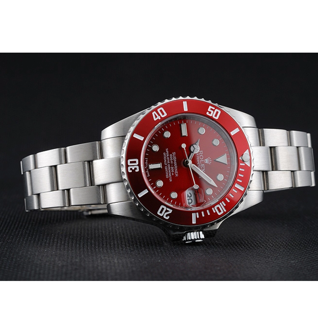 Cheap Steel Rolex 1454154 Submariner Bracelet Stainless Red Dial 0227