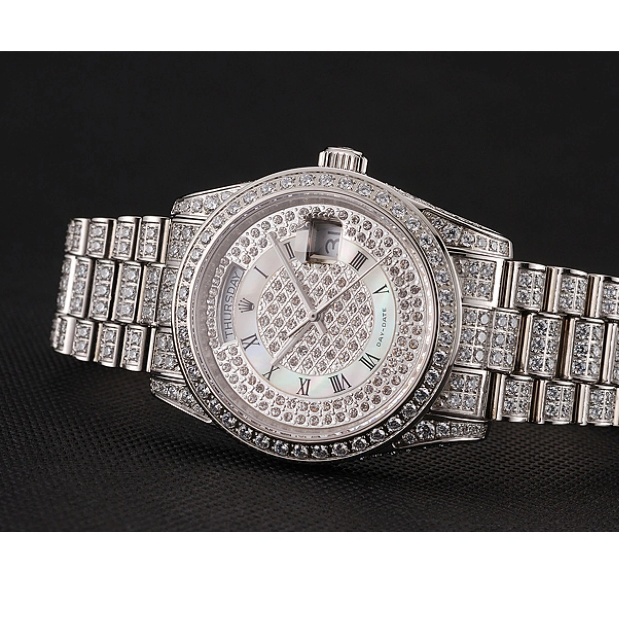 Affordable Diamond Diamond Bracelet Pave 1453950 Rolex Diamond Day-Date Dial Case Swiss 0227