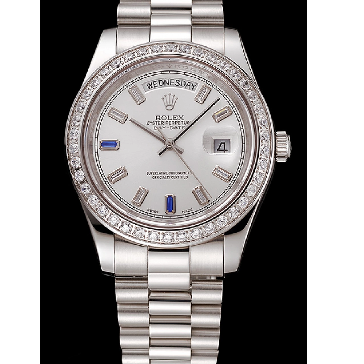 Affordable Swiss Staineless Diamonds Bracelet Day-Date Steel Bezel 1454109 Rolex 0228