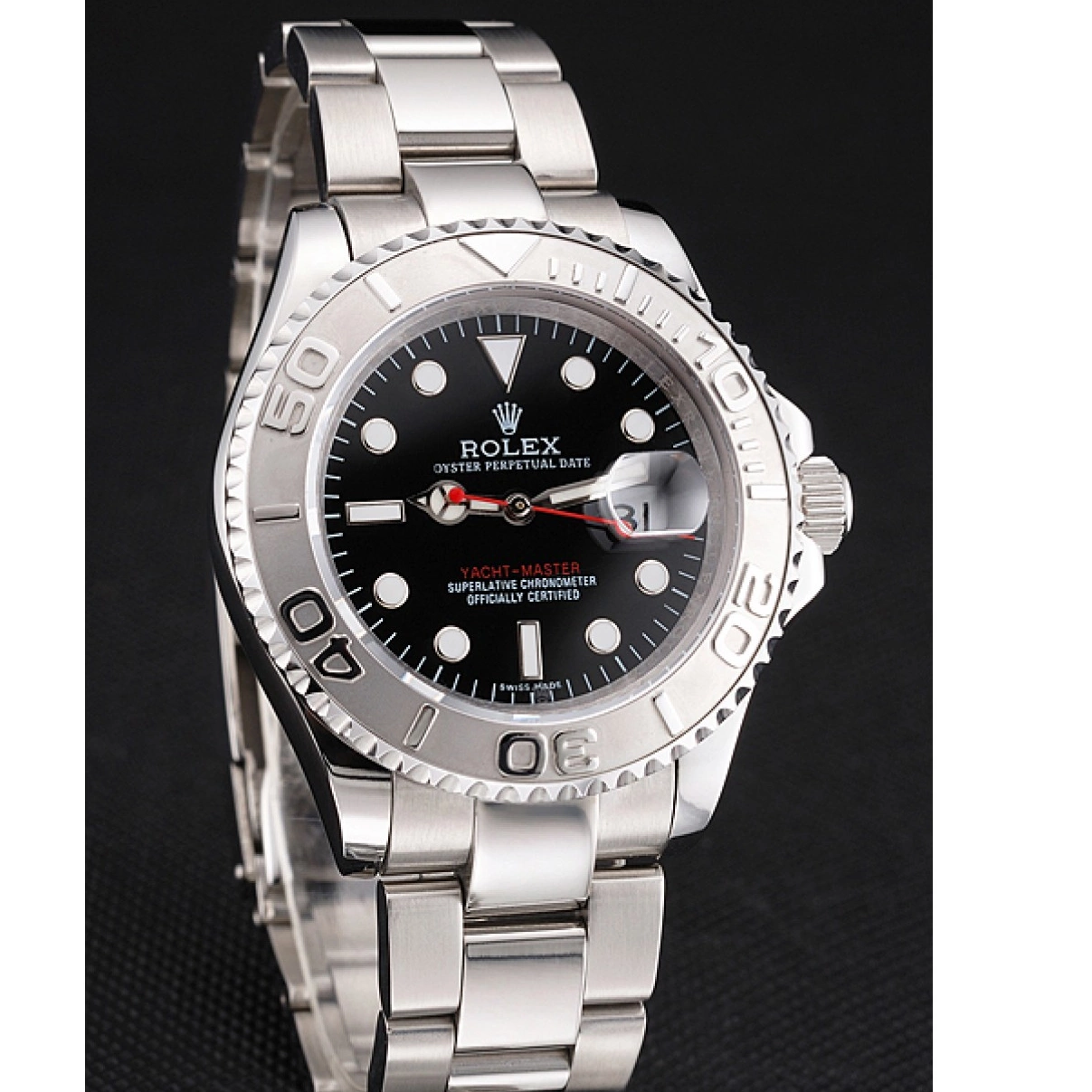 Affordable Case Steel And Black Swiss Bracelet Stainless Dial Yacht-Master Rolex 0210