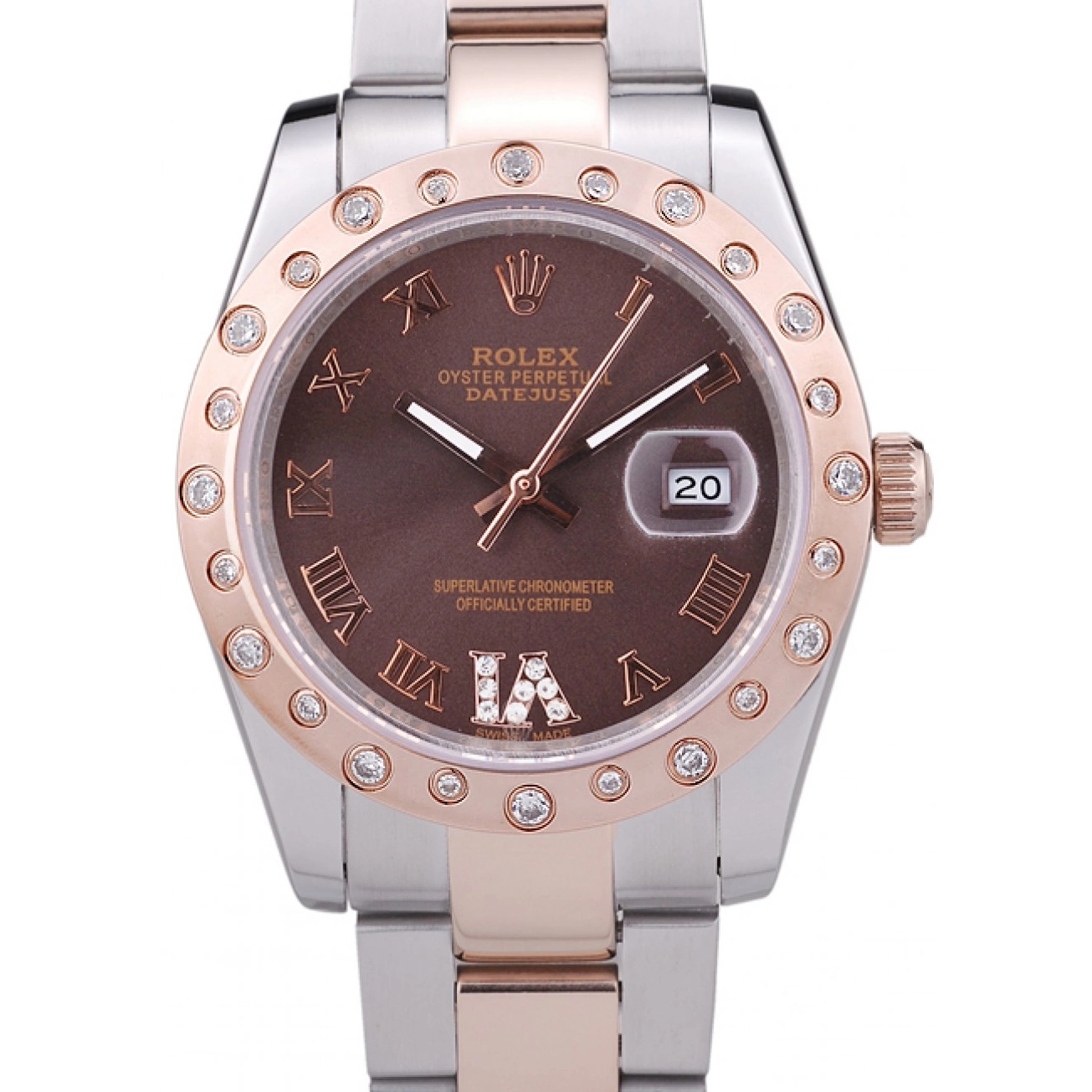 Cheap Bezel Dial Datejust Rolex Diamond 7465 Brown 0216