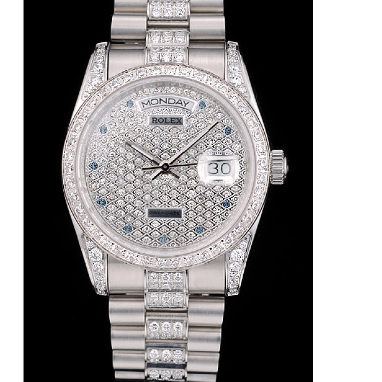 Affordable DayDate Diamond 41986 Bracelet Dial Plated Rolex Stainless Plated Diamond Steel 0217