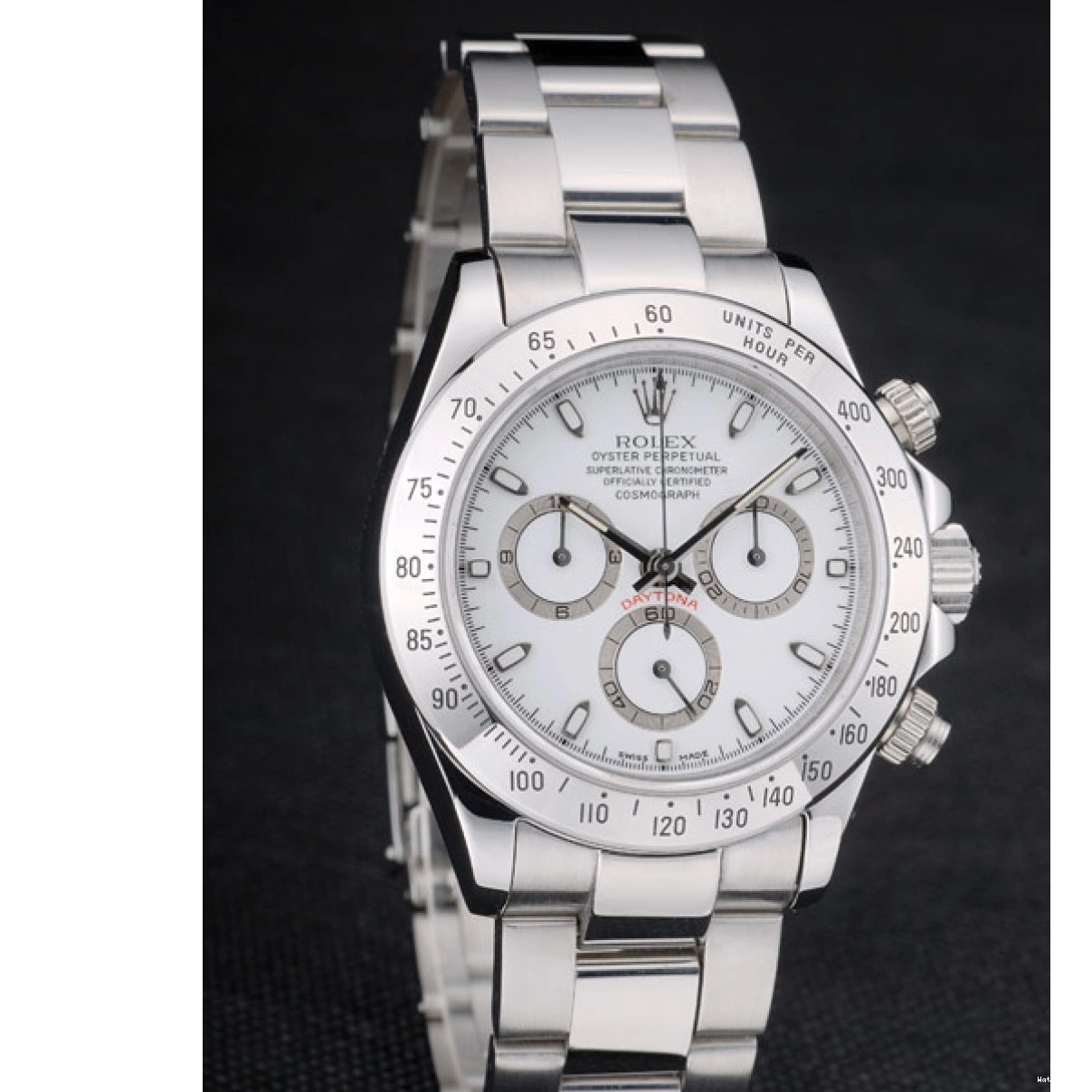 Affordable Stainless Dial Steel Swiss Bracelet 80297 White Rolex Daytona 0226