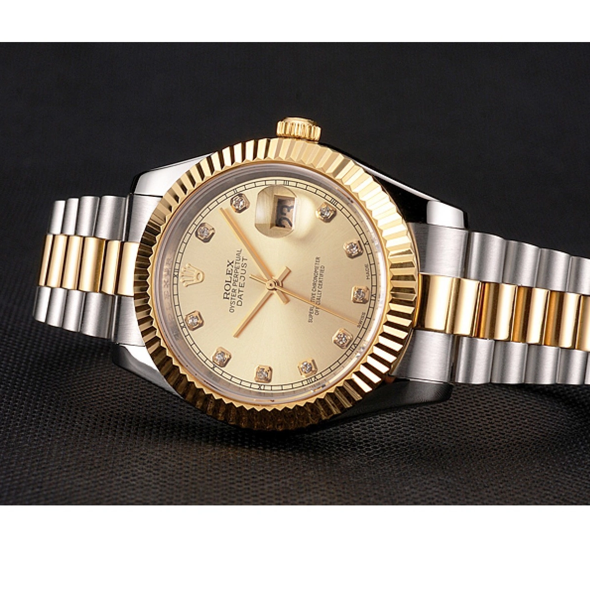 Cheap Bracelet And Rolex Stainless Swiss Two Steel Gold Tone Dial Bezel Datejust Case 0213