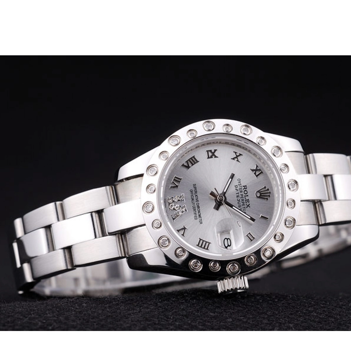 Affordable 7474 Dial Diamonds Bezel Datejust Silver Polished Rolex Silver 0228