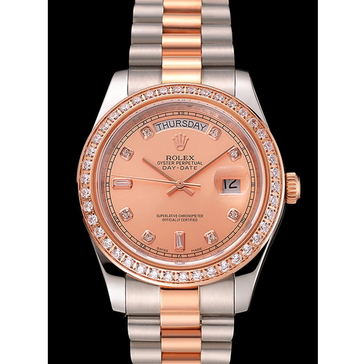 Cheap Diamonds Staineless Rose Gold 1454107 Swiss Day-Date Steel Bracelet Bezel Rolex And 0220