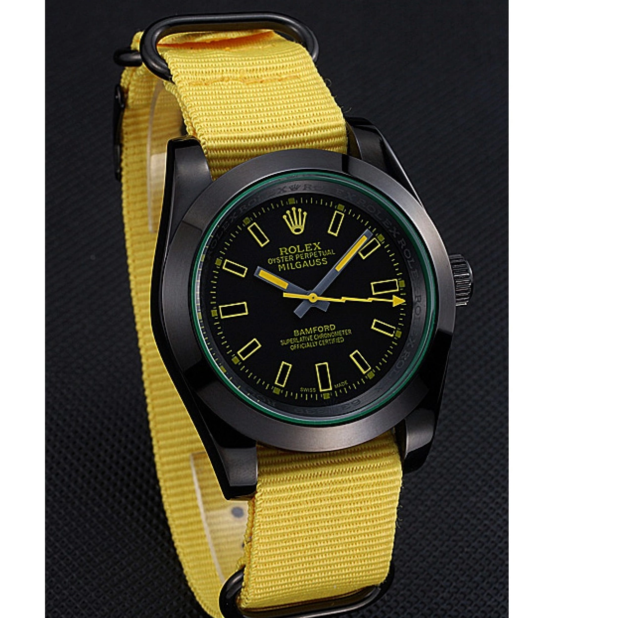 Cheap Rolex Milgauss Yellow Bamford 621999 Strap Nylon 0223