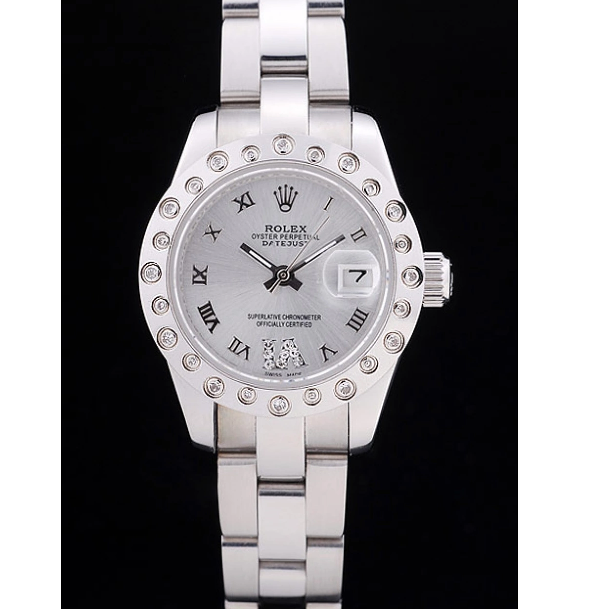 Affordable 7474 Dial Diamonds Bezel Datejust Silver Polished Rolex Silver 0228