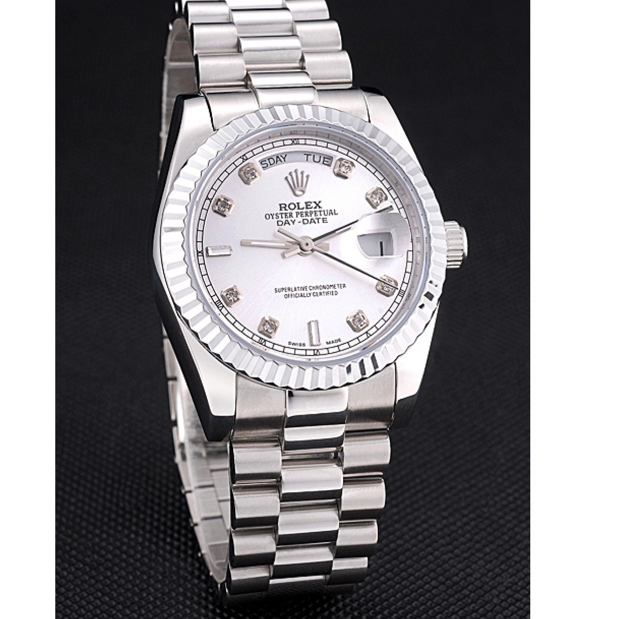 Affordable Steel Polished Day-Date Stainless Dial Rolex Silver 0226