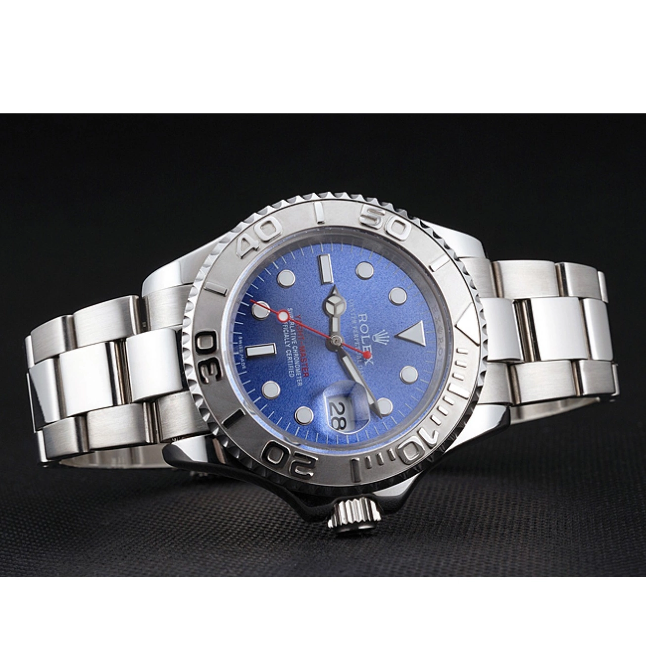 Cheap Bracelet Steel Case Dial And Blue Yacht-Master Stainless Rolex Swiss 0211