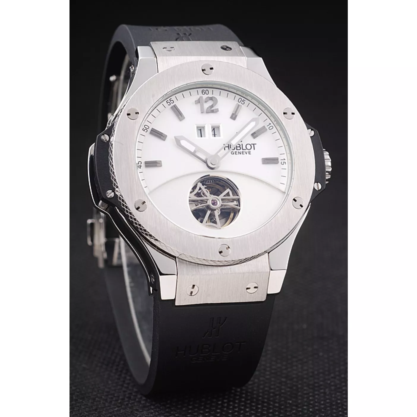 Cheap Hublot Big Bang Limited Edition White Dial Tourbillon Black Rubber Dial 1454190 0201