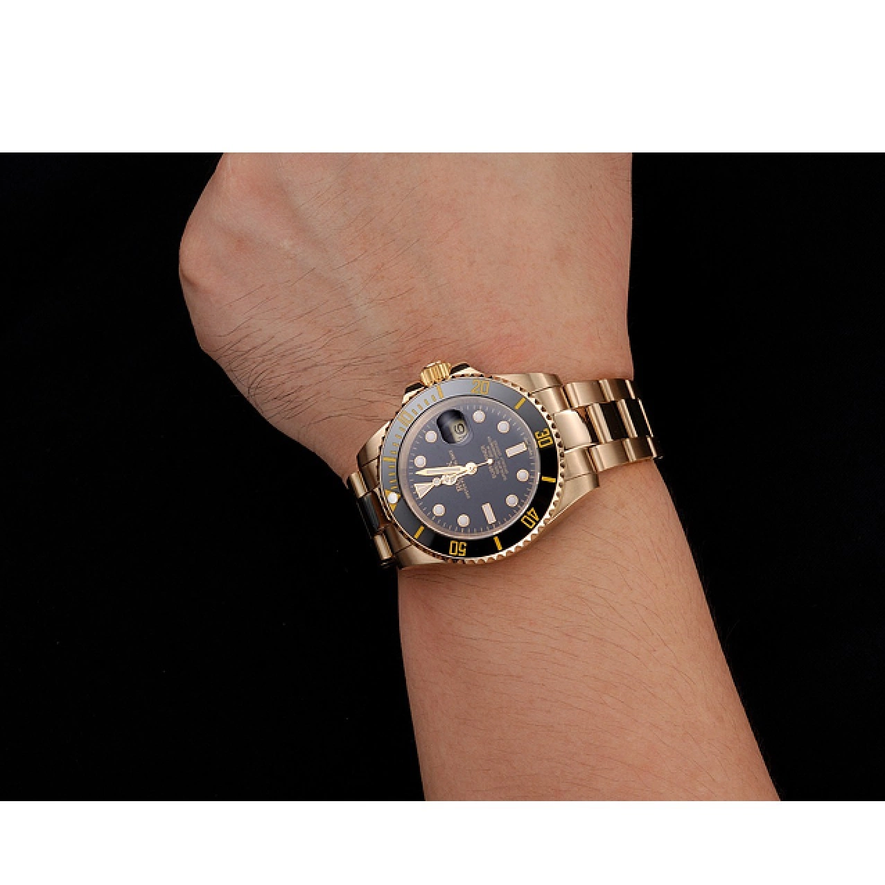 Affordable Bezel Bracelet Black Gold Yellow Black Rolex Swiss And Dial Submariner Case 0213