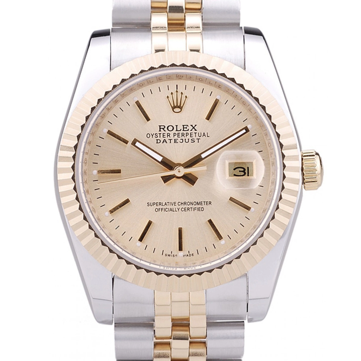 Affordable Gold Ribbed Datejust Dial Bezel 7450 Rolex 0214