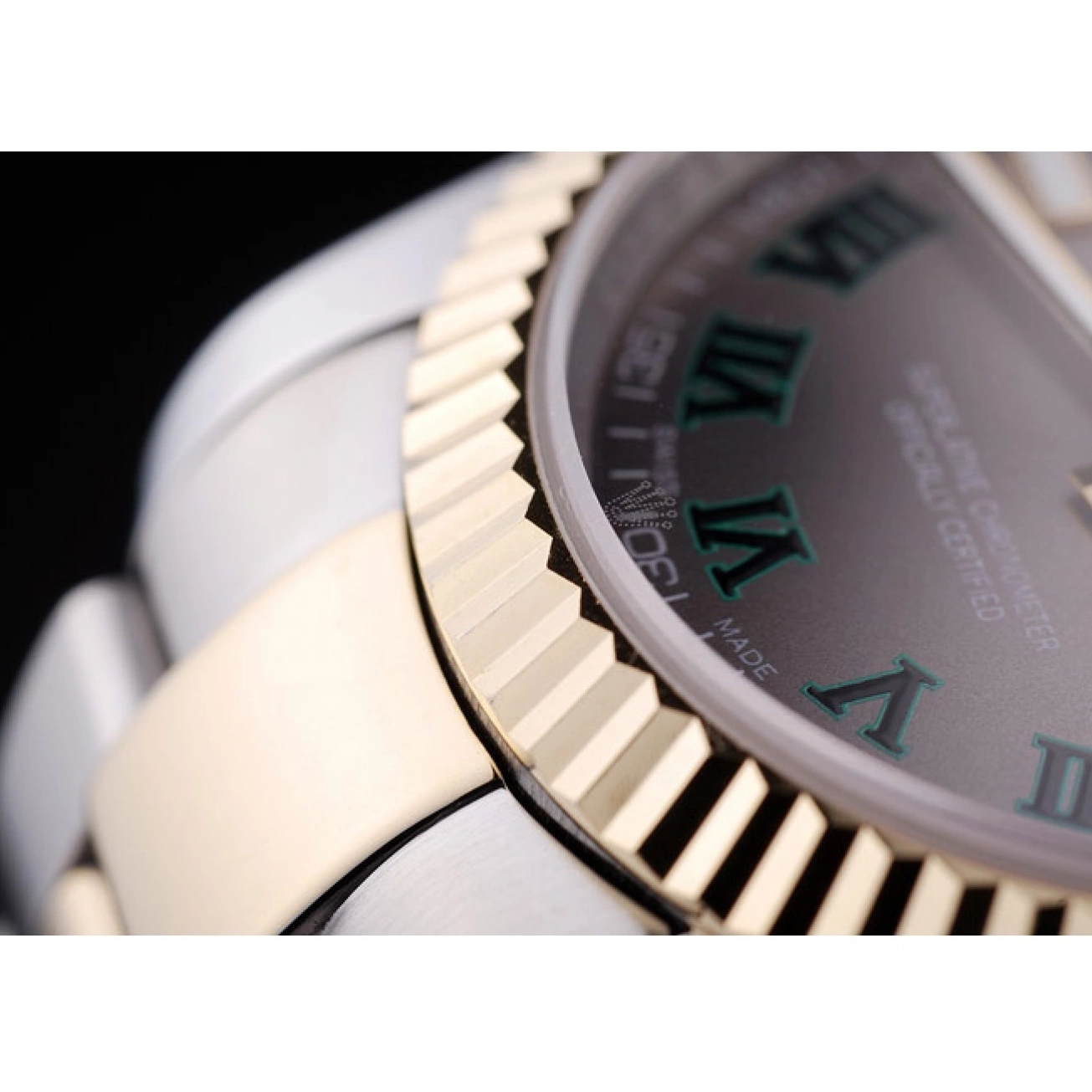 Affordable Bezel Datejust Rolex Dial 7460 Grey Ribbed 0214