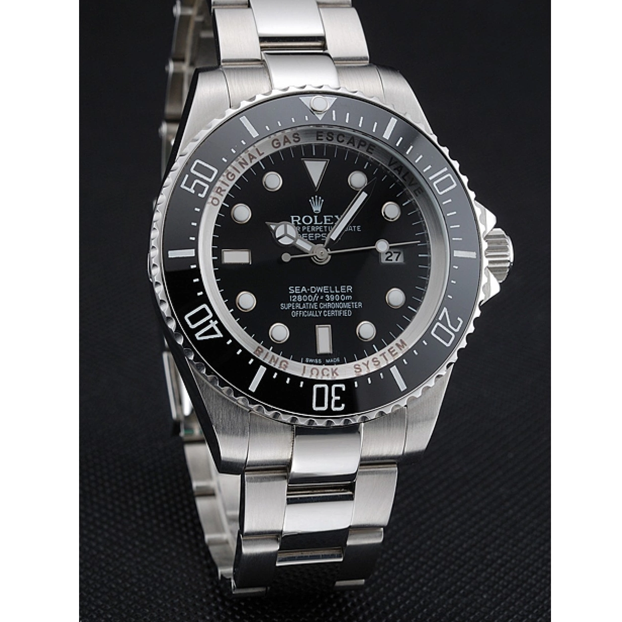 Affordable Watch Dial Sky Black Stainless Bracelet Steel Rolex Dweller 0218