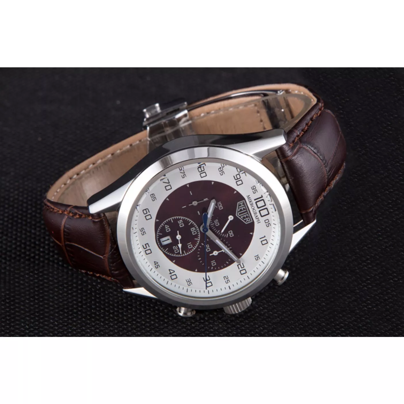 Affordable Tag Heuer Carrera Mikrograph Limited Edition Brown Leather Strap 7916 0201