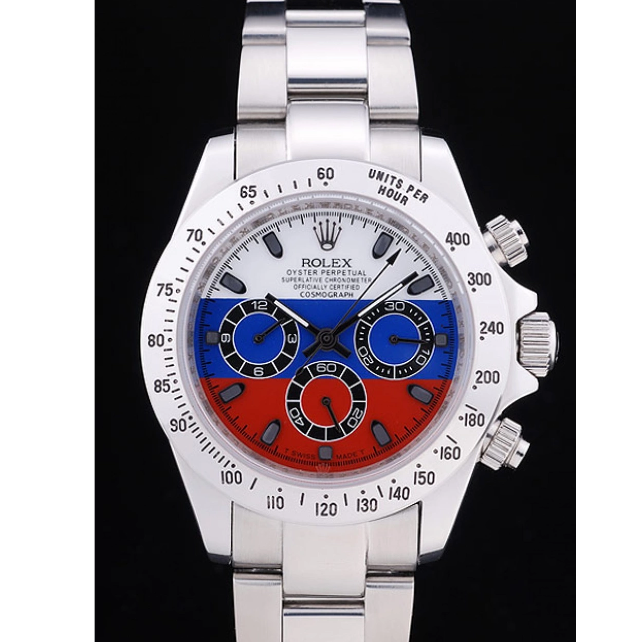 Cheap Bracelet 7473 Daytona Cosmograph Russian Silver Rolex Dial Flag 0210