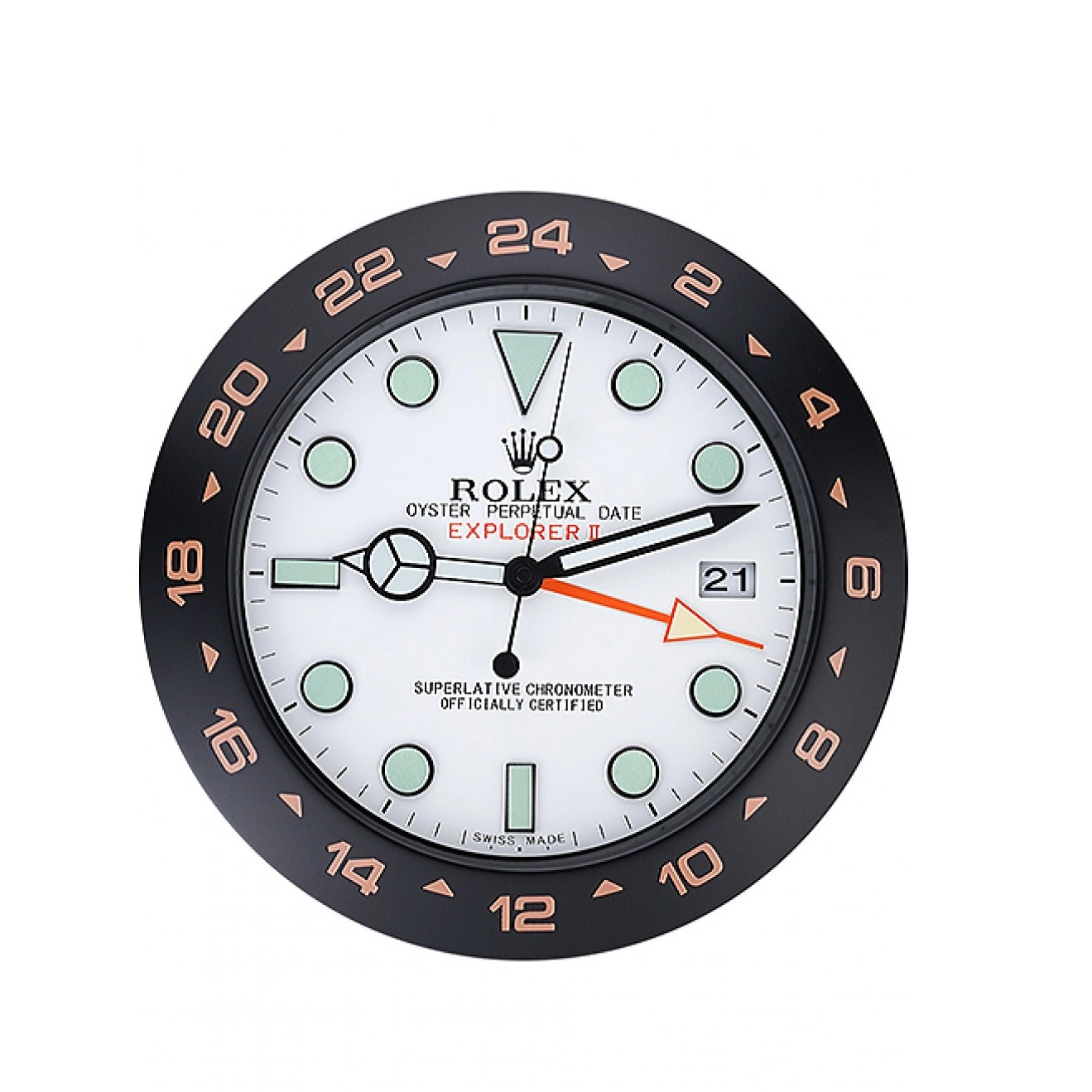 Affordable Clock II 622479 Wall Explorer Black-Orange Rolex 0216