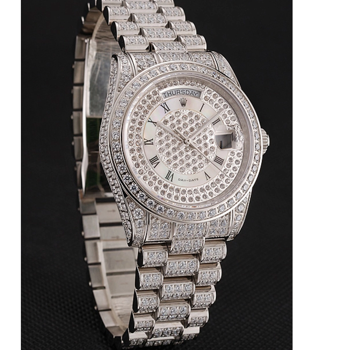 Affordable Diamond Diamond Bracelet Pave 1453950 Rolex Diamond Day-Date Dial Case Swiss 0227