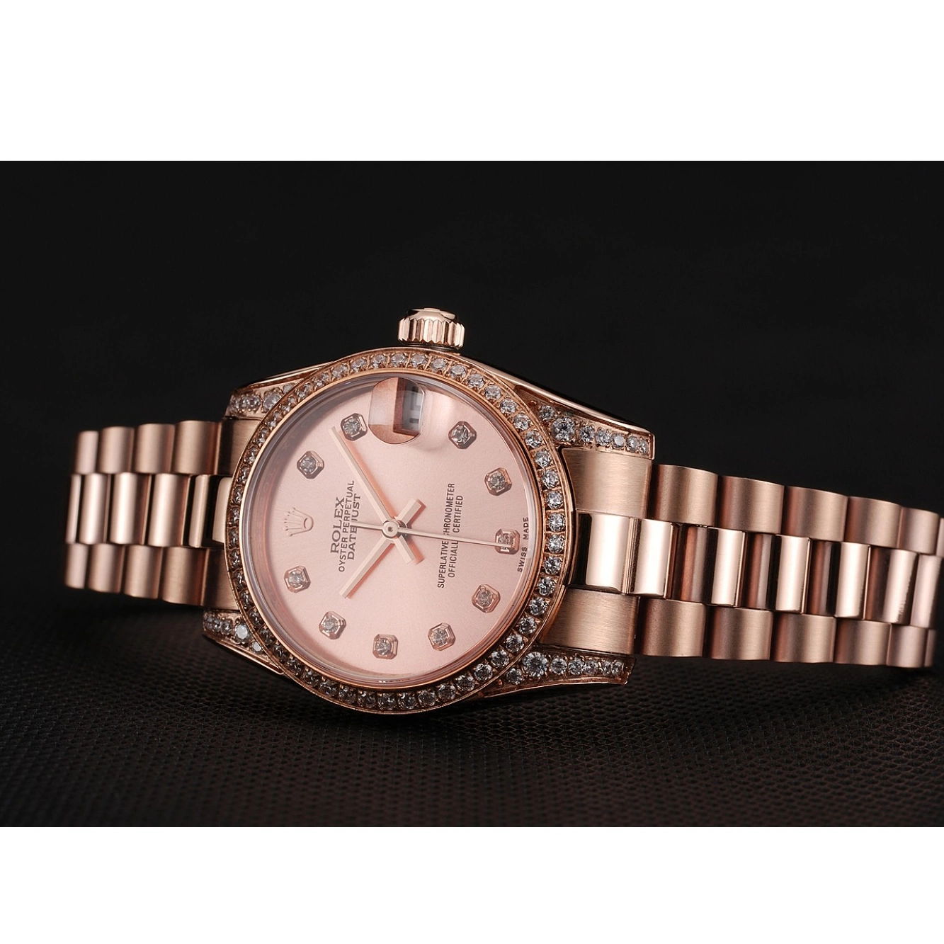 Affordable 1453977 Bracelet Rose Case DateJust Dial Gold Diamond Rose Rolex Swiss Gold 0316