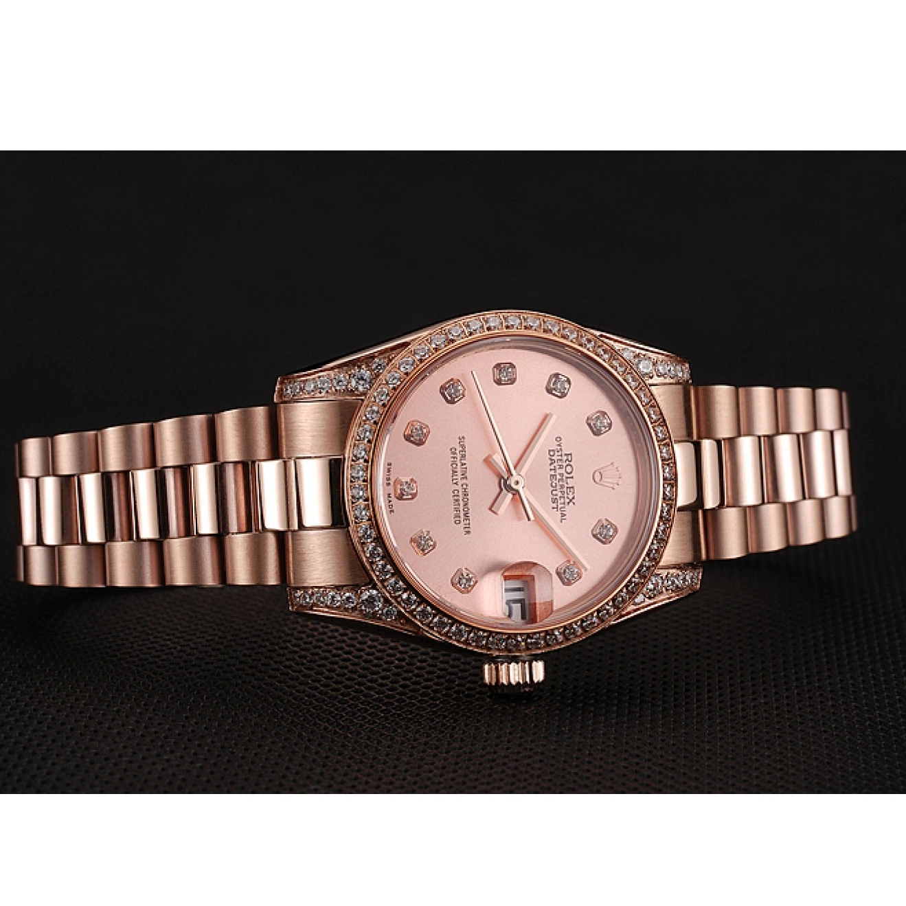 Affordable 1453977 Bracelet Rose Case DateJust Dial Gold Diamond Rose Rolex Swiss Gold 0316