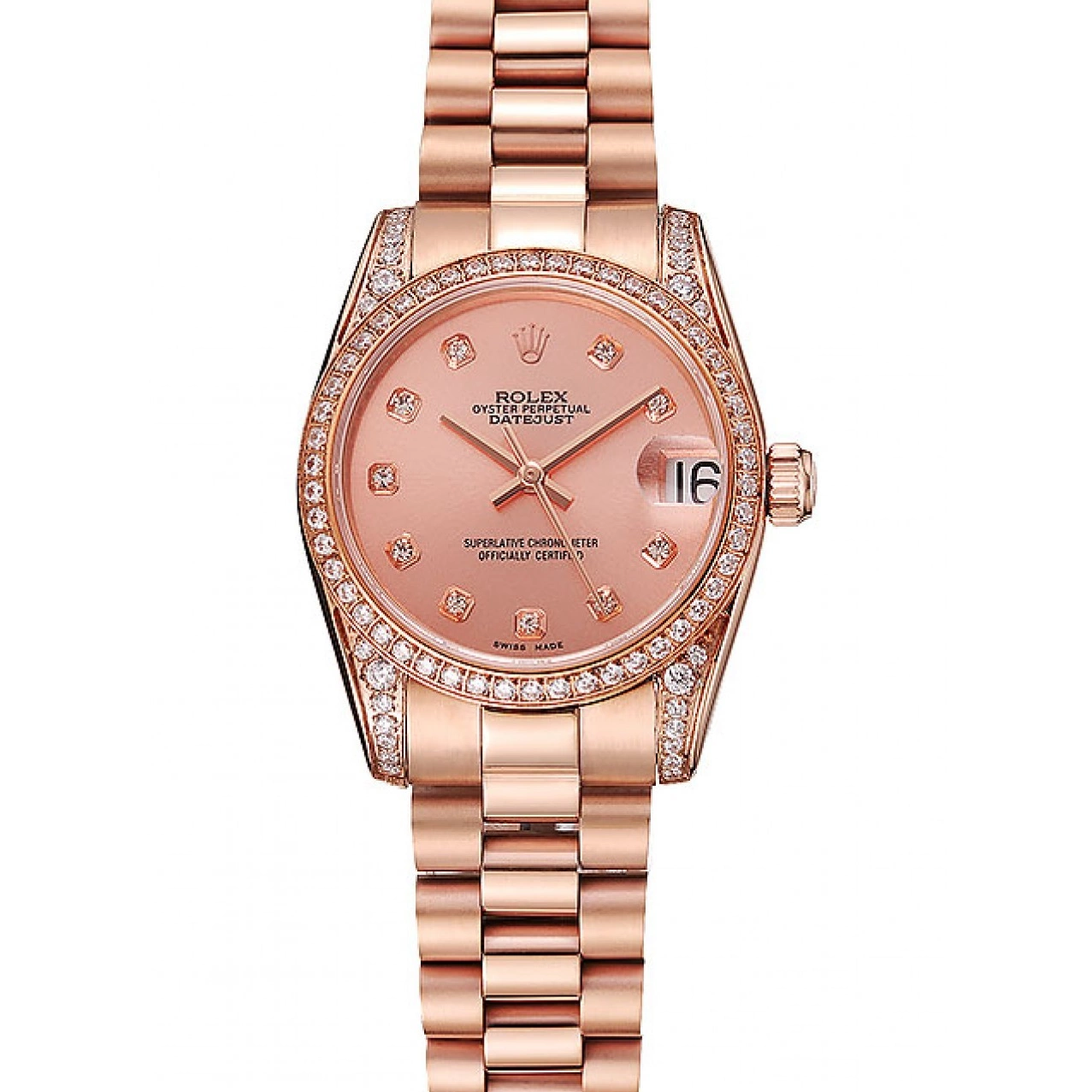 Affordable 1453977 Bracelet Rose Case DateJust Dial Gold Diamond Rose Rolex Swiss Gold 0316